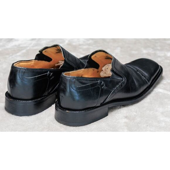 Kenneth Cole New York Black Leather Slip On Square Toe Loafers Mens Size 10